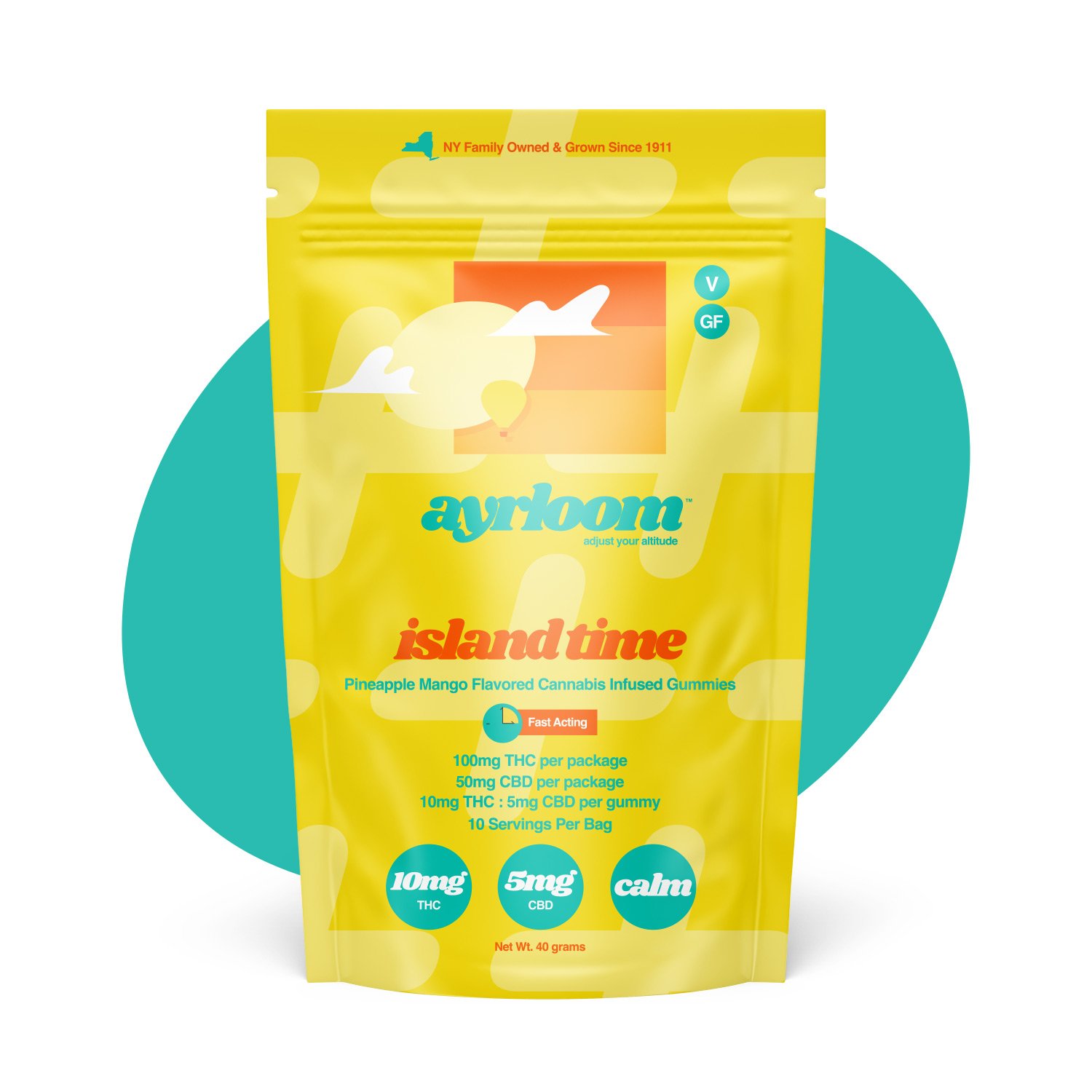Ayrloom Pineapple Mango &amp;quot;Island Time&amp;quot; | 2:1 | 10MG THC : 5MG CBD 10 Pack